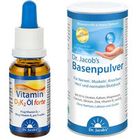 Produktbild von Dr. Jacob's Vitamin D3 K2 Öl forte und Basenpulver Set