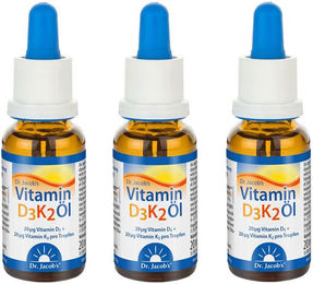 Dr. Jacob's Vitamin D3K2 Öl 800 IE und 20 mcg mit 640 Tropfen vegetarisch – Bild 1 von 1