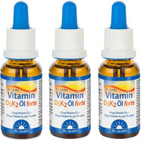 Produktbild von Dr. Jacob's Vitamin D3K2 Öl forte hochdosiert 2000 IE/50 mcg D3+K2 vegetarisch 640 Tropfen