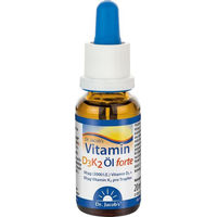 Produktbild von Dr. Jacob's Vitamin D3K2 Öl forte hochdosiert mit 2000 IE Vitamin D3 und 50 mcg Vitamin K2, vegetarisch, 20 ml
