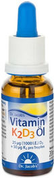 Dr. Jacob's Vitamin K2D3 Öl mit 1000 IE Vitamin D3 und 50 mcg Vitamin K2, 20 ml Tropfen, vegetarisch – Bild 1 von 2