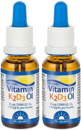Dr. Jacob's Vitamin K2D3 Öl mit 1000 IE Vitamin D3 und 50 mcg Vitamin K2 Tropfen vegetarisch – Bild 1 von 1