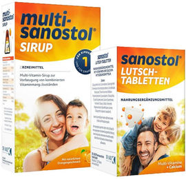 Dr. Kade Multi-Sanostol Sirup und Sanostol Lutschtabletten Set zuckerfrei für Kinder und Erwachsene – Bild 1 von 1