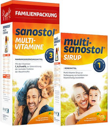 Dr. Kade Multi-Sanostol Sirup und Sanostol Multi-Vitamine Saft für Kinder und Erwachsene zuckerhaltig – Bild 1 von 1