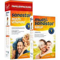 Produktbild von Dr. Kade Multi-Sanostol Sirup und Sanostol Multi-Vitamine Saft für Kinder und Erwachsene zuckerhaltig