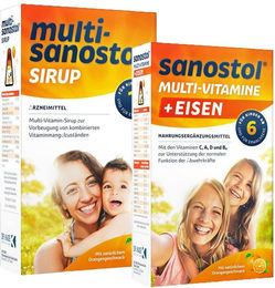 Dr. Kade Multi-Sanostol Sirup und Sanostol plus Eisen zuckerfrei für Kinder und Erwachsene – Bild 1 von 1