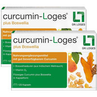 Produktbild von Dr. Loges Curcumin-Loges plus Boswellia hoch bioverfügbare Kurkuma-Kapseln mit Weihrauch-Extrakt 240 Kapseln