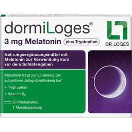 Dr. Loges Dormiloges Melatonin und Tryptophan 3 mg Schmelzfilm 30 Stück – Bild 1 von 1