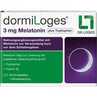 Produktbild von Dr. Loges Dormiloges Melatonin und Tryptophan 3 mg Schmelzfilm 30 Stück