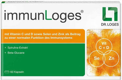 Dr. Loges immunLoges Kapseln mit Vitamin C, Vitamin D, Zink und Selen, 60 Stück – Bild 1 von 3