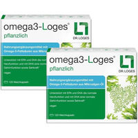 Produktbild von Dr. Loges omega3-Loges pflanzlich Omega-3 Kapseln vegan für Schwangere und Stillende