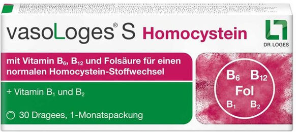Dr. Loges vasoLoges S Homocystein B-Komplex Tabletten für Senioren 30 Stück – Bild 1 von 3