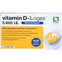 Produktbild von Dr. Loges Vitamin D Gel-Tabs mit 5.600 I.E. Lutschtabletten 30 Stück