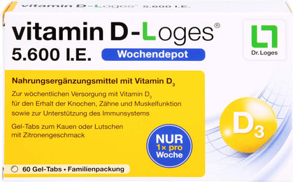 Dr. Loges Vitamin D Gel-Tabs mit 5.600 I.E. Lutschtabletten 60 Stück – Bild 1 von 1