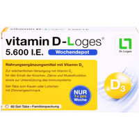 Produktbild von Dr. Loges Vitamin D Gel-Tabs mit 5.600 I.E. Lutschtabletten 60 Stück
