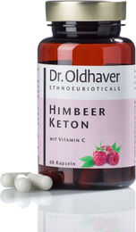 Dr. Oldhaver Himbeer Keton Kapseln mit Vitamin C, 60 Stück, vegan, laktosefrei und glutenfrei – Bild 1 von 3