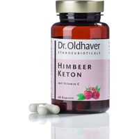 Produktbild von Dr. Oldhaver Himbeer Keton Kapseln mit Vitamin C, 60 Stück, vegan, laktosefrei und glutenfrei
