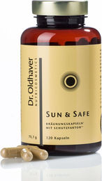 Dr. Oldhaver Sun & Safe Bräunungskapseln mit Beta-Carotin, 120 Kapseln, laktosefrei und ohne Zusatzstoffe – Bild 1 von 3