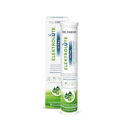 Dr. Theiss Elektrolüte Vital Isotonische Elektrolyt-Glucose-Mischung mit Vitaminen, Mineralstoffen und Weißdorn-Extrakt ohne Kalium-Zusatz, Orange, 20 Brausetabletten – Bild 1 von 2
