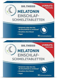 Dr. Theiss Melatonin Einschlaf-Schmelztabletten vegan laktosefrei zuckerfrei 180 Stück – Bild 1 von 4