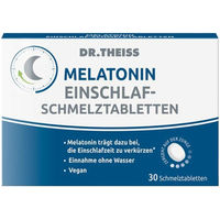 Produktbild von DR. THEISS Melatonin Einschlaf-Schmelztabletten vegan laktosefrei zuckerfrei 30 Stück