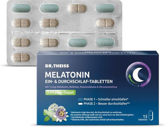 Dr. Theiss Melatonin Tabletten vegan und laktosefrei 15 Stück – Bild 1 von 6