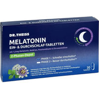 Produktbild von Dr. Theiss Melatonin Tabletten vegan und laktosefrei 30 Stück