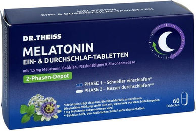 Dr. Theiss Melatonin Tabletten vegan und laktosefrei 60 Stück – Bild 1 von 6