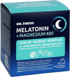 Dr. Theiss Melatonin und Magnesium 400 Schlaf-Komplex Pulver 75 g vegan zuckerfrei glutenfrei laktosefrei – Bild 1 von 4
