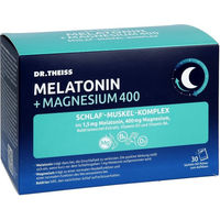 Produktbild von Dr. Theiss Melatonin und Magnesium 400 Schlaf-Muskel-Komplex Pulver vegan zuckerfrei glutenfrei laktosefrei