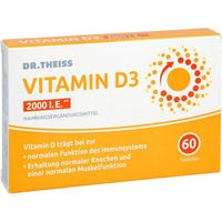 Produktbild von Dr. Theiss Vitamin D3 Tabletten 2000 I.E. 60 Stück glutenfrei und laktosefrei für Erwachsene