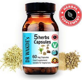 DR WAKDE'S 5 Kräuter Kapseln Ayurveda-Supplement Vegan 60 Kapseln – Bild 1 von 3