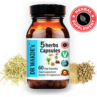 Produktbild von DR WAKDE'S 5 Kräuter Kapseln Ayurveda-Supplement Vegan 60 Kapseln