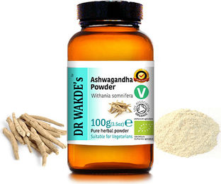 DR WAKDE'S Ashwagandha Pulver Withania somnifera Vegan 100g – Bild 1 von 2