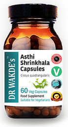 DR WAKDE'S Asthi Shrinkhala Kapseln mit Cissus quadrangularis, 60 vegane Kapseln, Ayurveda-Supplement – Bild 1 von 4