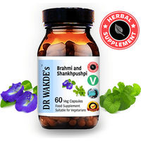 Produktbild von DR WAKDE'S Brahmi & Shankhpushpi Kräuter-Komplex Kapseln Vegan 60 Stück