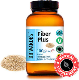 DR WAKDE'S Fiber Plus Pulver mit Flohsamenschalen Vegan Ayurveda-Supplement – Bild 1 von 2