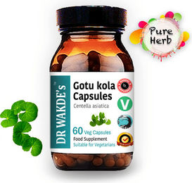 DR WAKDE'S Gotu Kola Kapseln mit Centella Asiatica, 60 vegane Kapseln, Ayurveda-Supplement, ohne Zusatzstoffe – Bild 1 von 6