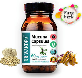 DR WAKDE'S Mucuna Kapseln mit Kapikacchu Juckbohne Vegan 60 Kapseln – Bild 1 von 3