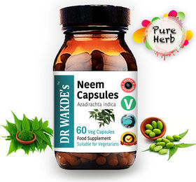 DR WAKDE'S Neem Kapseln mit Azadirachta indica, 60 vegane Kapseln, Ayurveda-Supplement ohne Zusatzstoffe – Bild 1 von 3