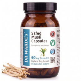 DR WAKDE'S Safed Musli Kapseln mit Chlorophytum borivilianum, 60 Kapseln, Vegan, Ohne Zusatzstoffe – Bild 1 von 13