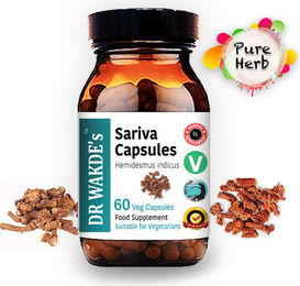 DR WAKDE'S Sariva Kapseln mit Hemidesmus indicus Ayurveda-Ergänzung vegan 60 Kapseln – Bild 1 von 13