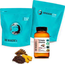 DR WAKDE'S Trikatu Churna Kräuter-Komplex Pulver mit Ingwer, Schwarzem Pfeffer und Langem Pfeffer 500g vegan – Bild 1 von 2