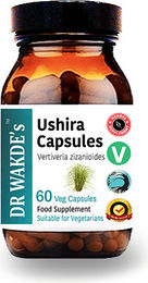 DR WAKDE'S Ushira Kapseln mit Vertiver (Vertiveria zizaniodes) Ayurveda-Supplement Vegan 60 Kapseln – Bild 1 von 1
