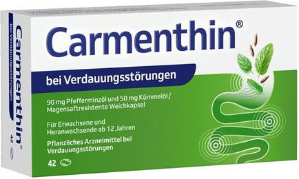Dr. Willmar Schwabe Carmenthin Weichkapseln ohne Zusatzstoffe 42 Stück – Bild 1 von 5