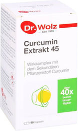 Dr. Wolz Curcumin Extrakt 45 Kapseln 90 Stück glutenfrei laktosefrei ohne Zusatzstoffe – Bild 1 von 3