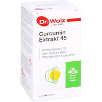 Produktbild von Dr. Wolz Curcumin Extrakt 45 Kapseln 90 Stück glutenfrei laktosefrei ohne Zusatzstoffe