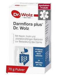 Dr. Wolz Darmflora plus Pulver mit 24 Mrd. Probiotika und 4 Stämmen, laktosefrei und glutenfrei, 70 g – Bild 1 von 3