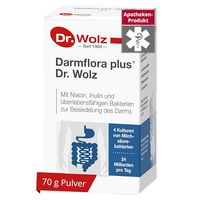 Produktbild von Dr. Wolz Darmflora plus Pulver mit 24 Mrd. Probiotika und 4 Stämmen, laktosefrei und glutenfrei, 70 g