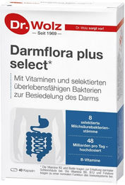 Dr. Wolz Darmflora plus select Kapseln vegan laktosefrei glutenfrei 40 Stück – Bild 1 von 2